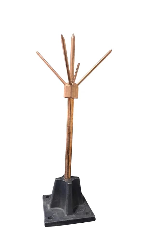 Copper bonded conventional lightning arrester with mounting base